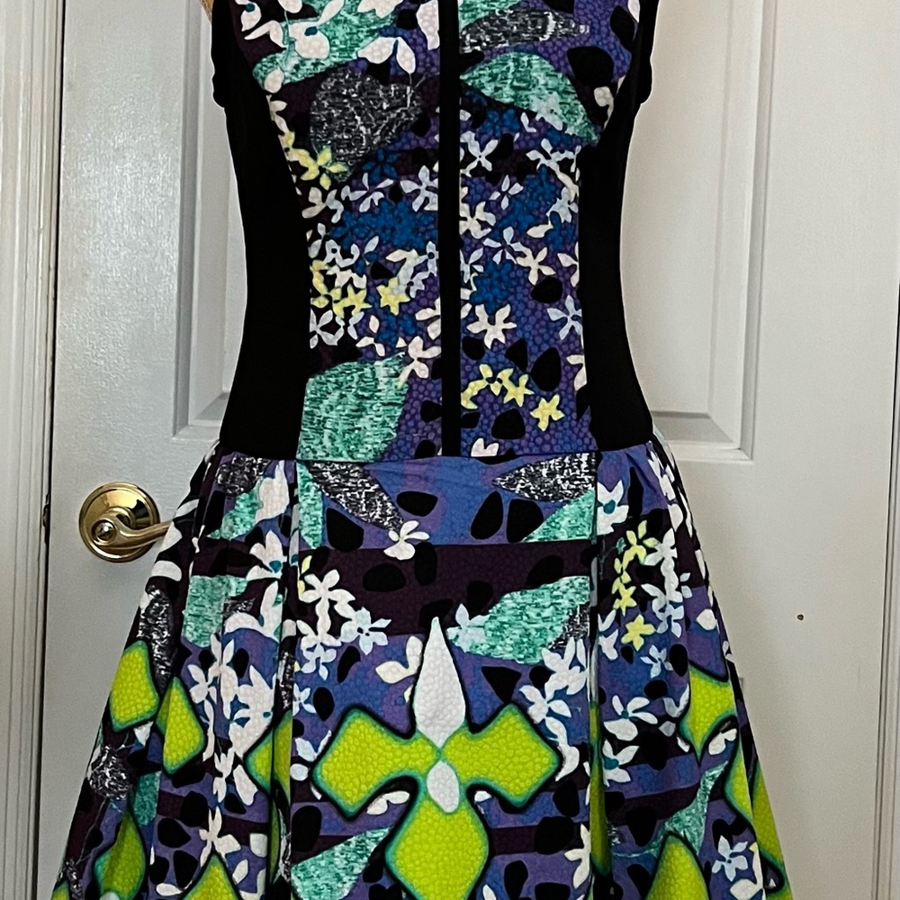Peter Pilotto for Target Black and Blue Fit and Flare Dress BNWOT